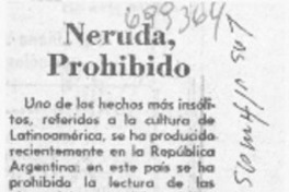 Neruda, prohibido
