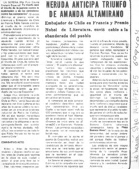 Neruda anticipa triunfo de Amanda Altamirano.