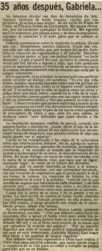 35 años después, Gabriela