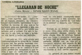 Llegaran de noche"