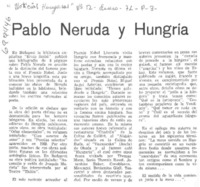Pablo Neruda y Hungría.