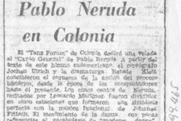 Pablo Neruda en Colonia.