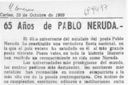 65 años de Pablo Neruda.