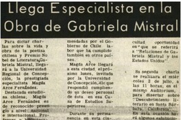 Llega especialista en la obra Gabriela Mistral