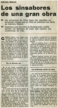 Los sinsabores de una gran obra.