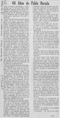 68 años de Pablo Neruda.