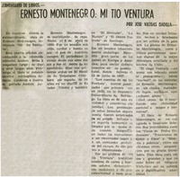 Ernesto Montenegro: mi tío Ventura