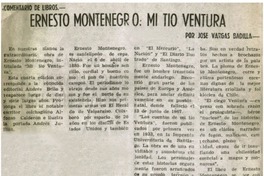 Ernesto Montenegro: mi tío Ventura