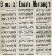 El escritor Ernesto Montenegro.