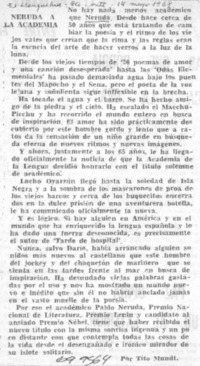 Neruda a la academia