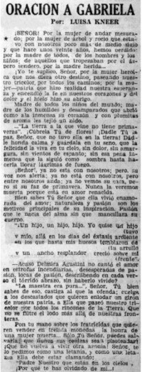 Oración de Gabriela