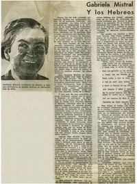 Gabriela Mistral y los hebreos.