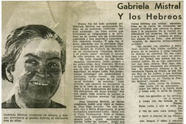 Gabriela Mistral y los hebreos.
