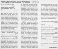 Neruda: morir para renacer