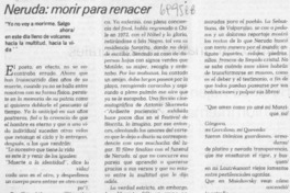Neruda: morir para renacer