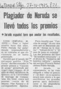 Plagiador de Neruda se llevó todos los premios.