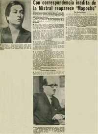 Con correspondencia inédita de la Mistral reaparece "Mapocho"