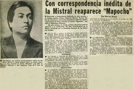 Con correspondencia inédita de la Mistral reaparece "Mapocho"