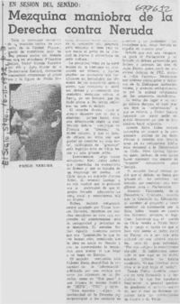 Mezquina maniobra de la derecha contra Neruda.