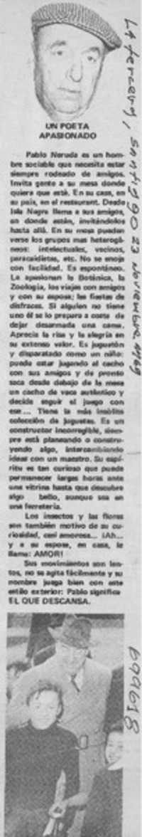 Un poeta apasionado.