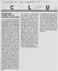 Seminario sobre nuevo género literario.