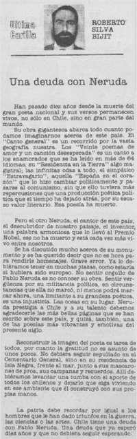 Una deuda con Neruda
