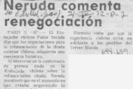 Neruda comenta renegociación.