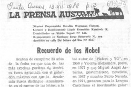 Recuerdo de los Nobel.