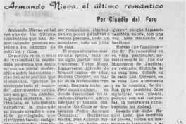 Armando Nieva, el último romántico