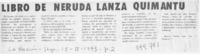 Libro de Neruda lanza Quimantú.