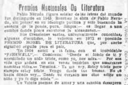 Premios nacionales de literatura.