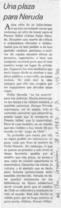 Una plaza para Neruda