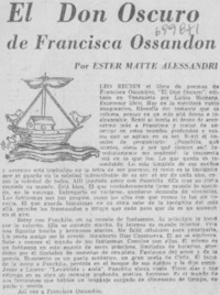 El don oscuro de Francisca Ossandón