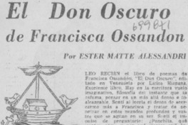 El don oscuro de Francisca Ossandón