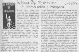 El último adiós a próspero.