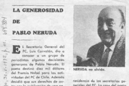 La Generosidad de Pablo Neruda.