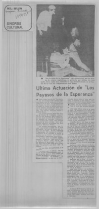 Ultima actuación de "Los payasos de la esperanza".