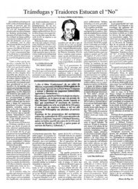 Tránsfugas y traidores estucan el "no"