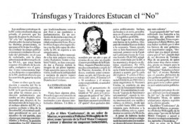 Tránsfugas y traidores estucan el "no"