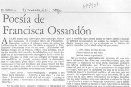 Poesía de Francisca Ossandón