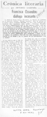 Francisca Ossandón: diálogo incesante