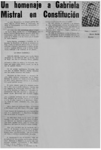 Un homenaje a Gabriela Mistral en Constitución