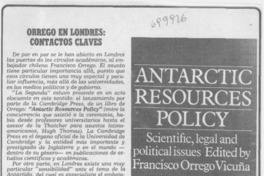 Orrego en Londres: contactos claves.