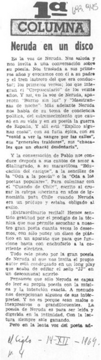 Neruda en un disco.