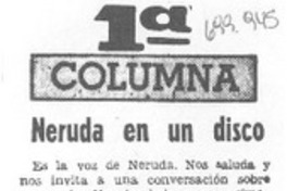 Neruda en un disco.