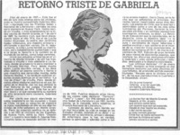 Retorno triste de Gabriela.