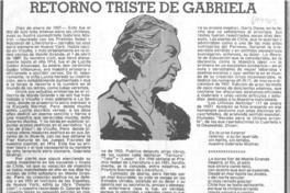 Retorno triste de Gabriela.