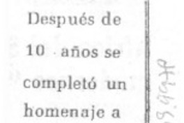 Después de 10 años se completó un homenaje a Gabriela Mistral.
