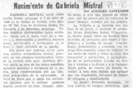 Nacimiento de Gabriela Mistral