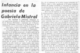 Infancia en la poesía de Gabriela Mistral.